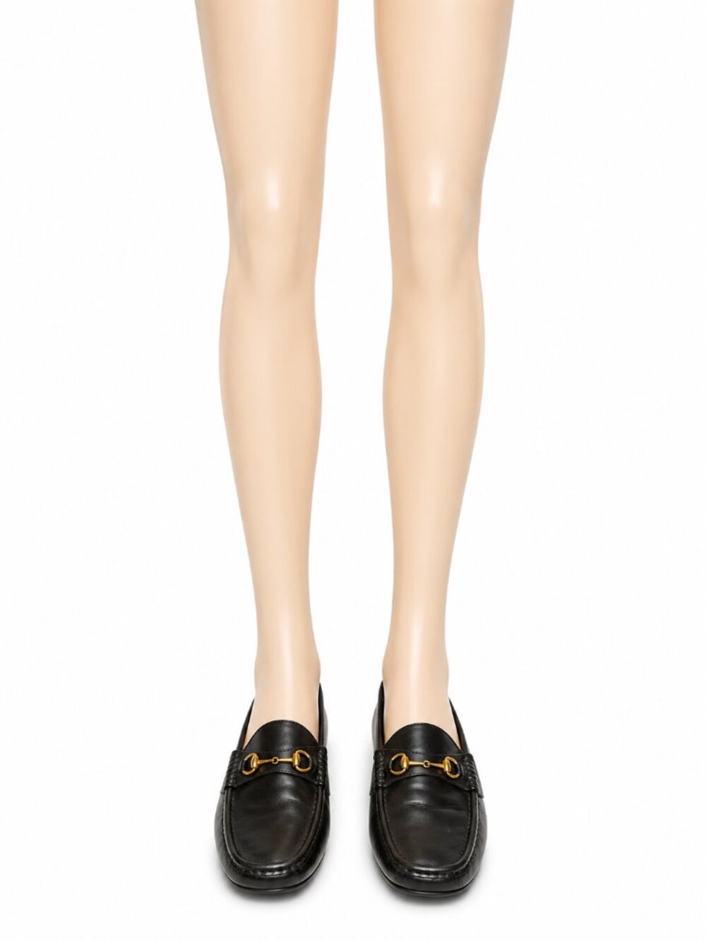 Women’s Gucci Black Leather Loafers with Gold Horsebit